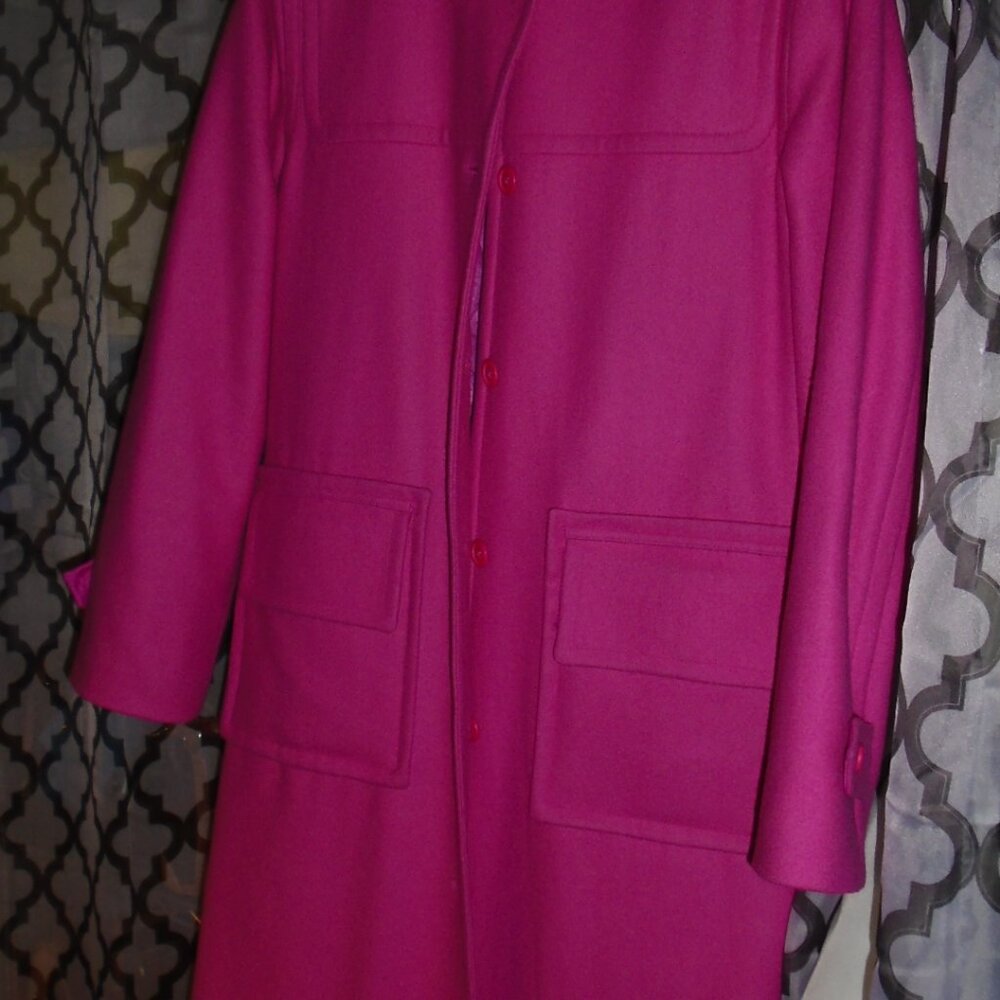 Issac Mizrahi Pink wool coat with hood